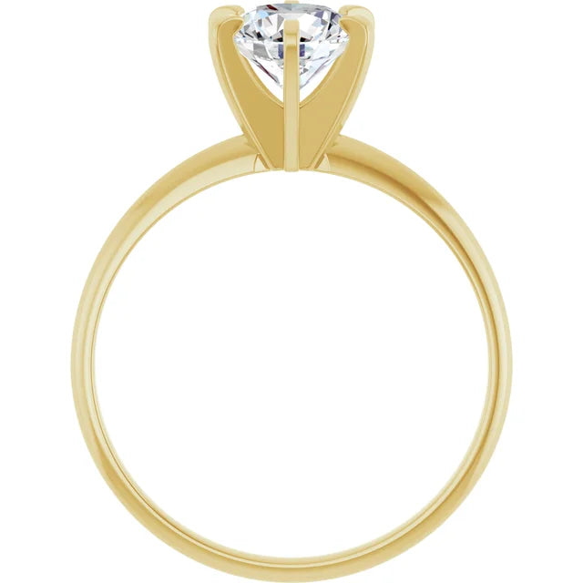 1CT 6 Prong Round Solitaire Diamond Engagement Ring showing under gallery