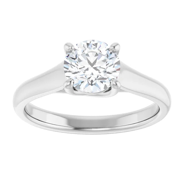 Charming Contour Round Solitaire on Platinum