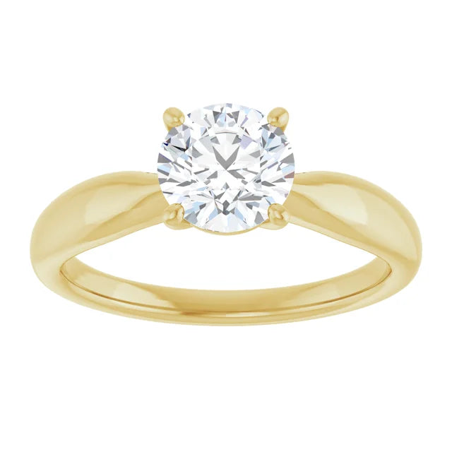 1 CT tapered Shank round Solitaire Diamond Engagement Ring