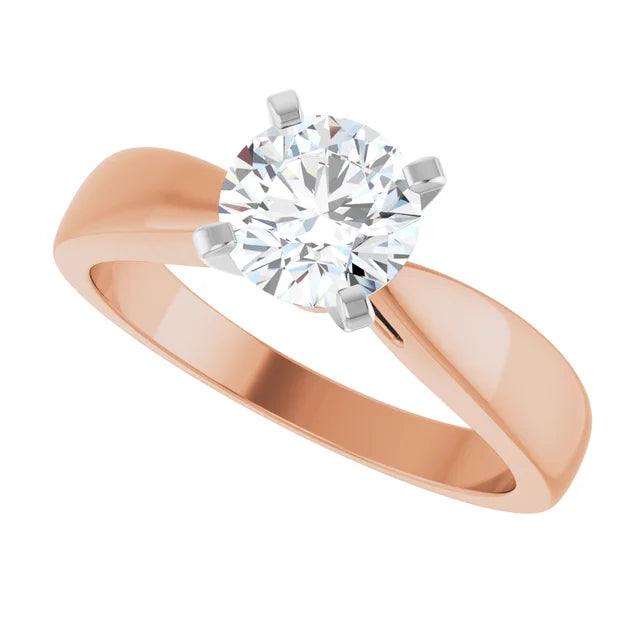 1 CT Rose & white gold diamond engagement Ring for women