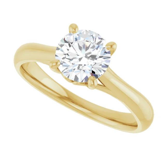 1 CT Round Solitaire Diamond Engagement Ring sideway picture