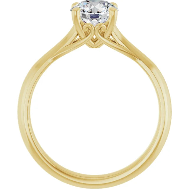 1 CT Round Solitaire Diamond Engagement Ring showing under gallery