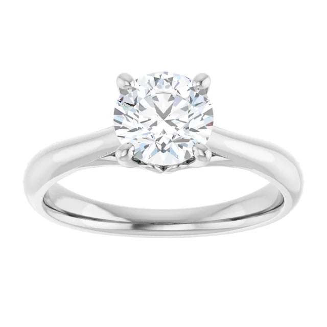 1 CT Round Solitaire Diamond Engagement Ring on White Gold