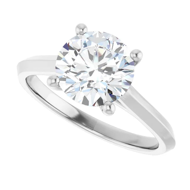 2 CT Round Solitaire Diamond Engagement Ring on platinum
