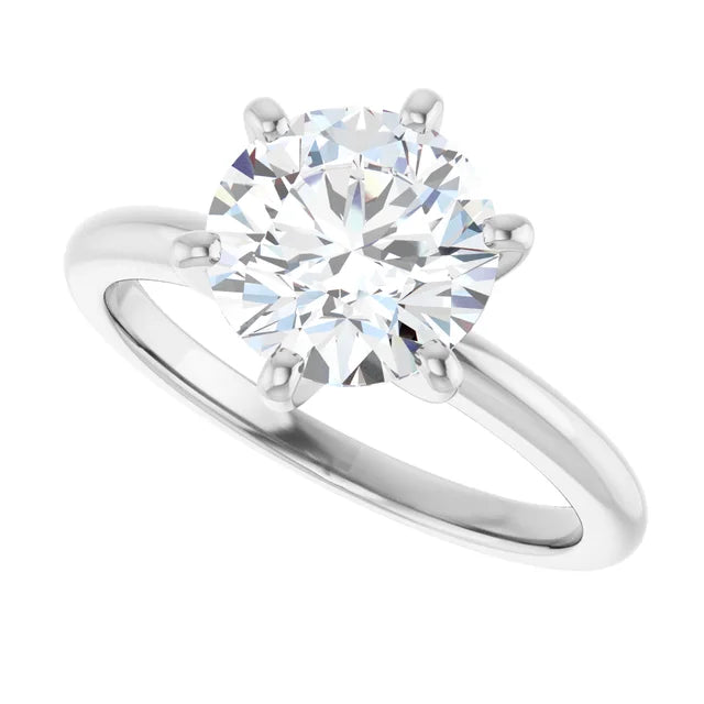 2 CT 6-Prong Diamond Solitaire engagement Ring on Platinum