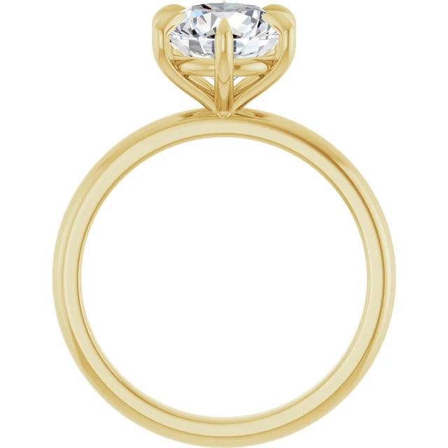 2 CT 6-Prong round solitaire Diamond engagement Ring showing under gallery