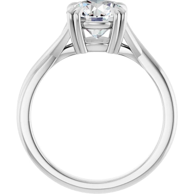2 CT Double Claw Twisted Shank Round Solitaire Diamond Engagement Ring in Platinum showing under gallery