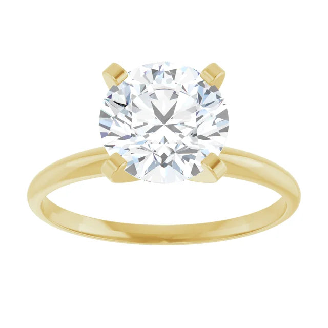 2 CT Light weight Solitaire round Diamond Engagement Ring