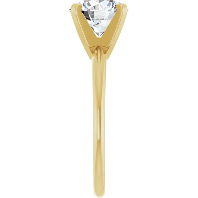 2 CT Light weight Solitaire round Diamond Engagement Ring showing under gallery from the side