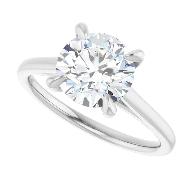 2 CT Round solitaire Diamond engagement Ring on platinum