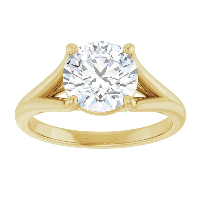 2 CT Split Shank Solitaire Diamond engagement Ring