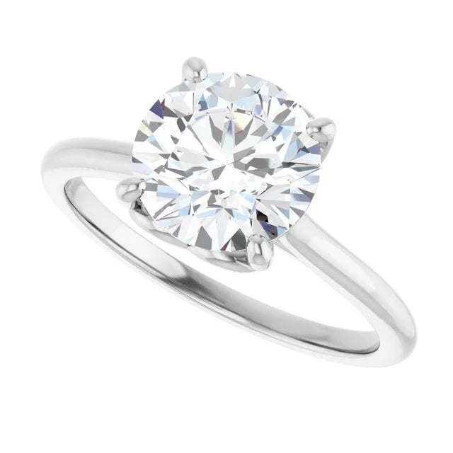 2 CTW Lab Grown Round Heart Diamond Engagement Ring Side Picture