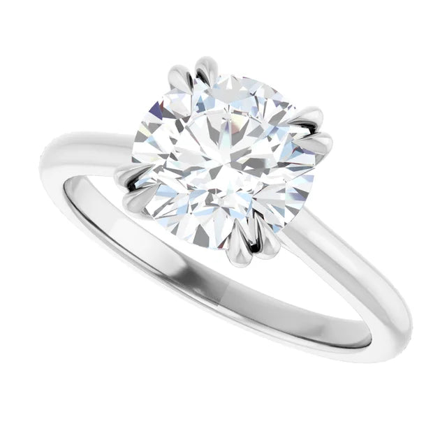 2 CTW 8 Prongs Lab Grown Diamond engagement Ring White Gold Showing Center Stone sideway