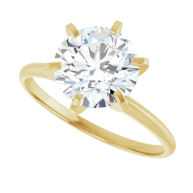 2 CT 6 Prong Round Solitaire Diamond Engagement Ring