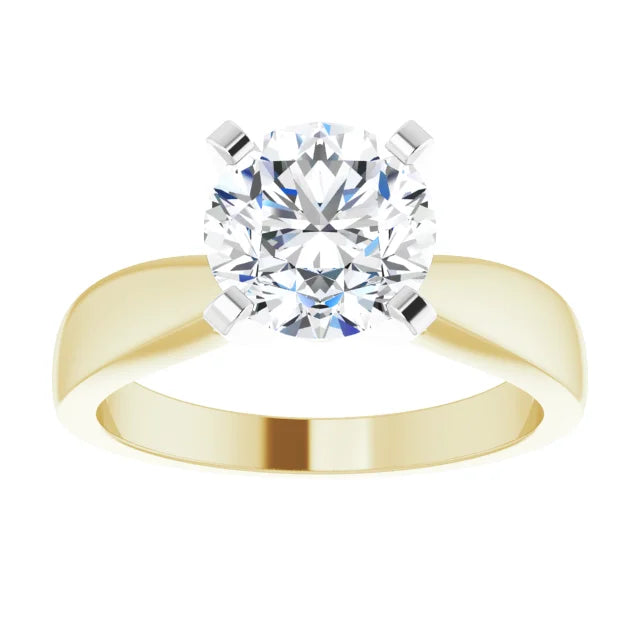 2 CT Yellow & white gold diamond engagement Ring for women