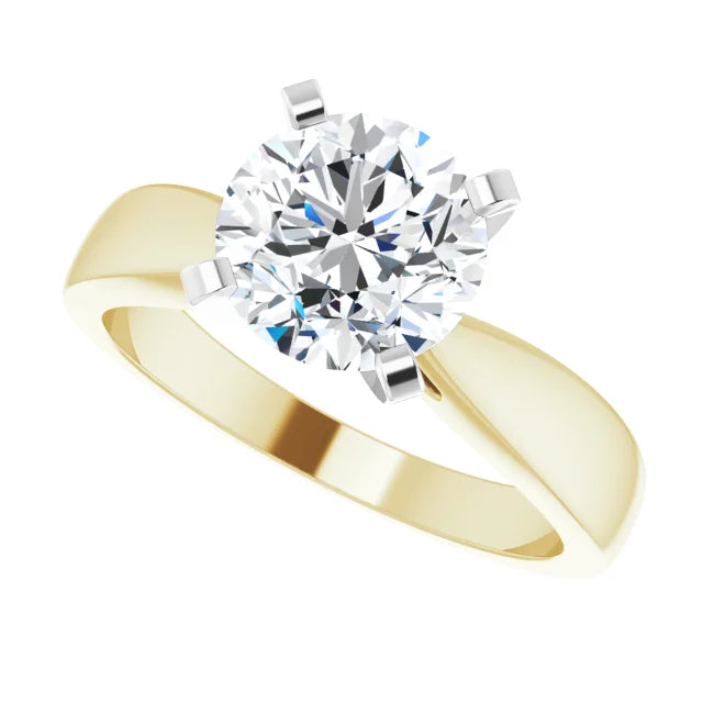 2 CT Rose & white gold diamond engagement Ring for women showing center stone