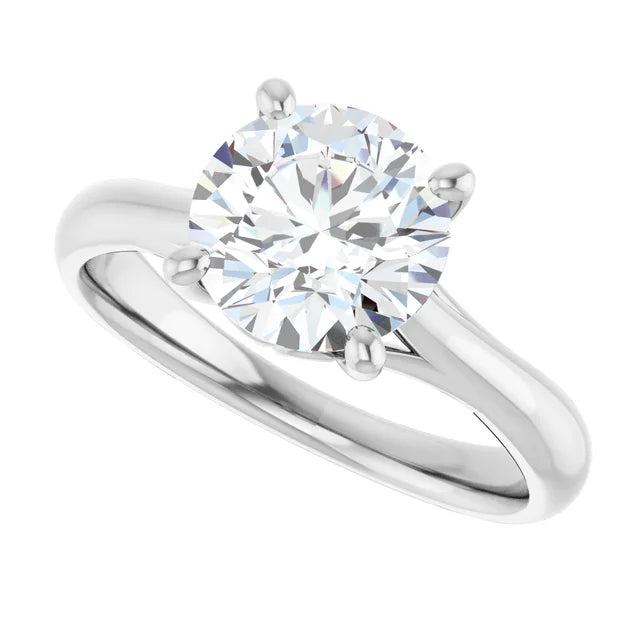 2 CT Round Solitaire Diamond Engagement Ring in Platinum