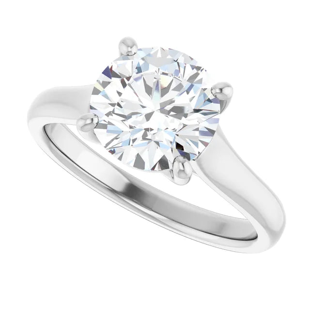 2 CT round solitaire Diamond Engagement Ring on White Gold