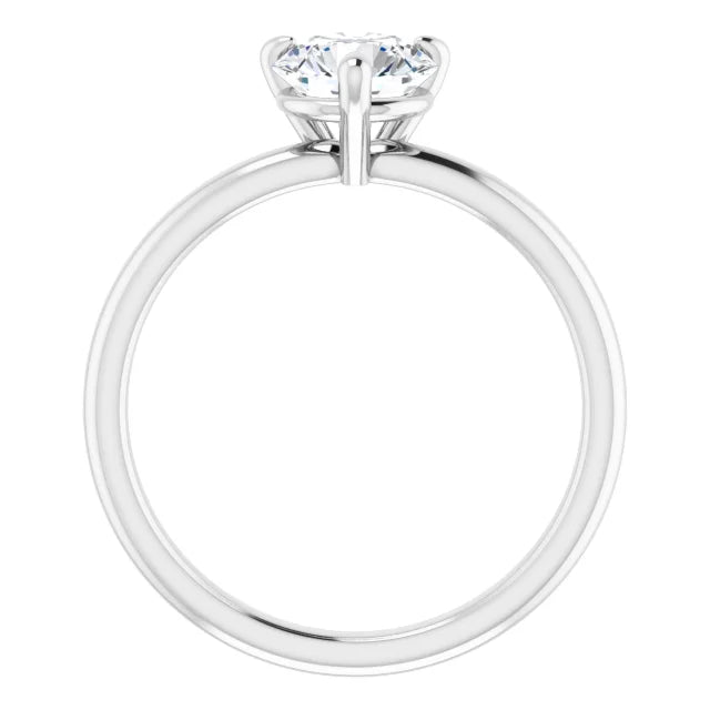 3-Prong Classic 1 CT Round Lab Grown Diamond Solitaire Engagement Ring on white gold