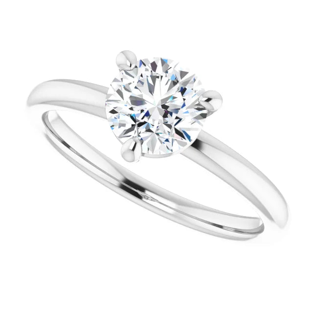 3-Prong Classic 1 CT Round Lab Grown Diamond Solitaire Engagement Ring on platinum