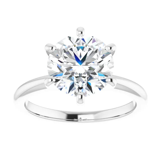 3 CT 6-Prong Diamond Solitaire engagement Ring on Platinum