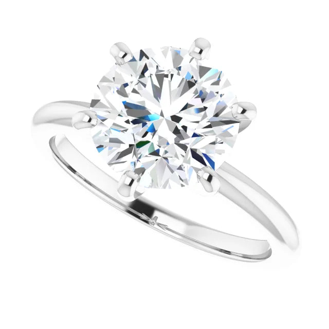 3 CT 6-Prong Diamond Solitaire engagement Ring on white gold