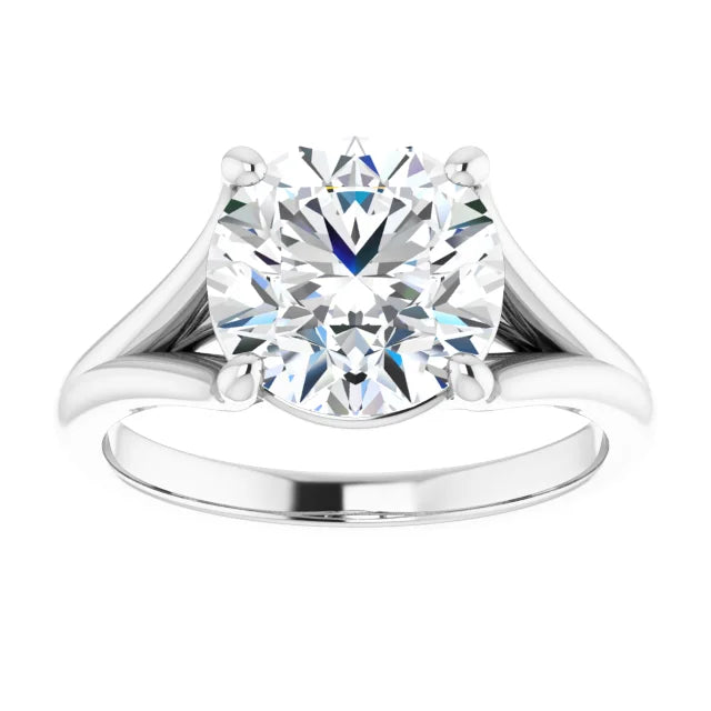 3 CT Split Shank Solitaire Diamond engagement Ring on Platinum