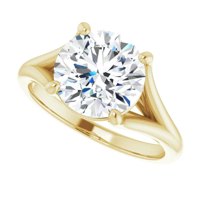 3 CT Split Shank Solitaire Diamond engagement Ring