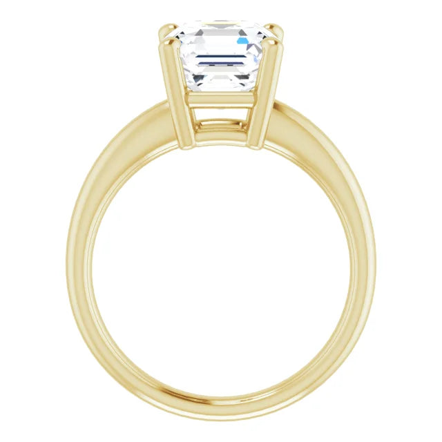 3CT Asscher Cut Solitaire Diamond Engagement Ring For Women showing under gallery