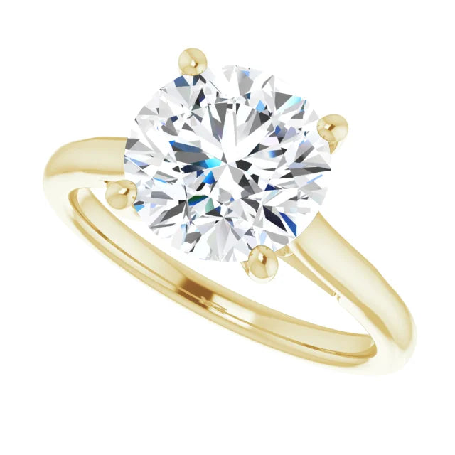 3 CT infinity Solitaire Diamond engagement Ring in Yellow Gold
