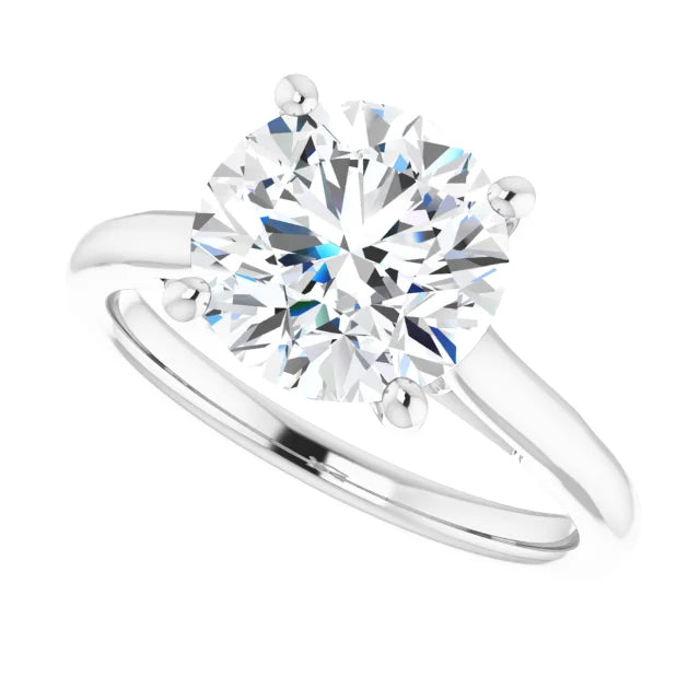 3 CT infinity Solitaire Diamond engagement Ring in 14K White Gold