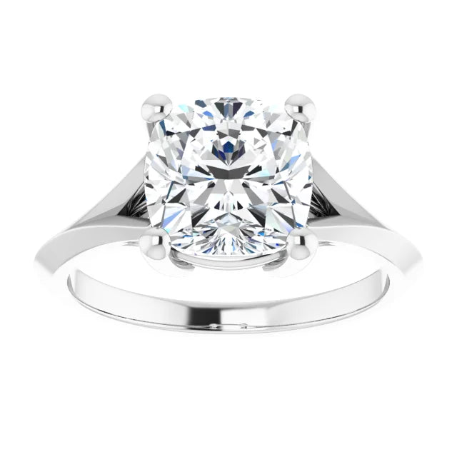 3 CT Cushion cut lab Grown Diamond engagement Ring for Women in Platinum