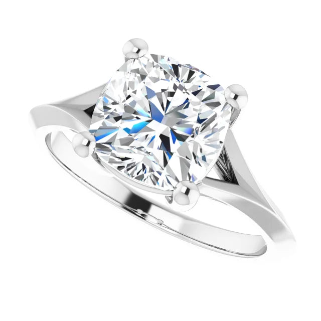 3 CT Cushion cut lab Grown Diamond engagement Ring for Women in White Gold