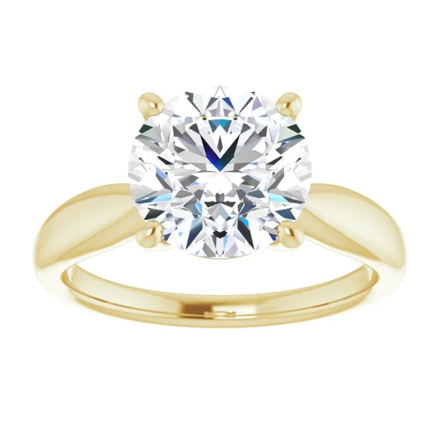 3 CT tapered Shank round Solitaire Diamond Engagement Ring