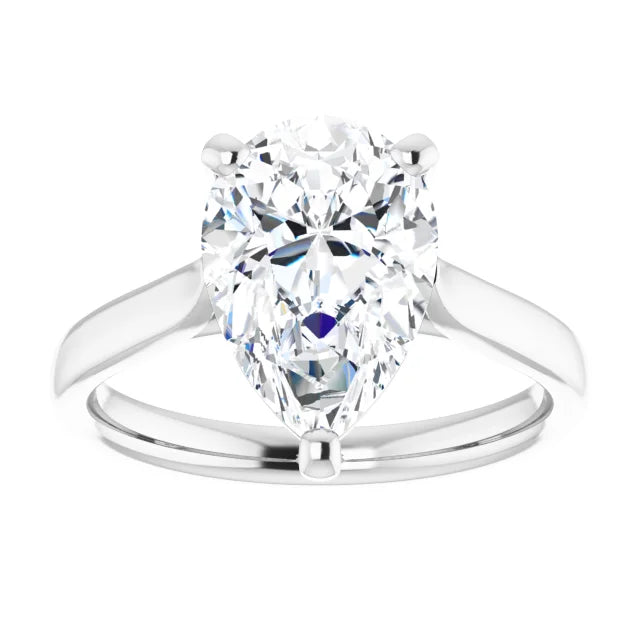 3 CT Pear Diamond Solitaire Engagement Ring for Women in platinum