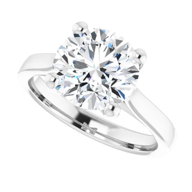 3 CT Round Solitaire Diamond Engagement Ring in Platinum