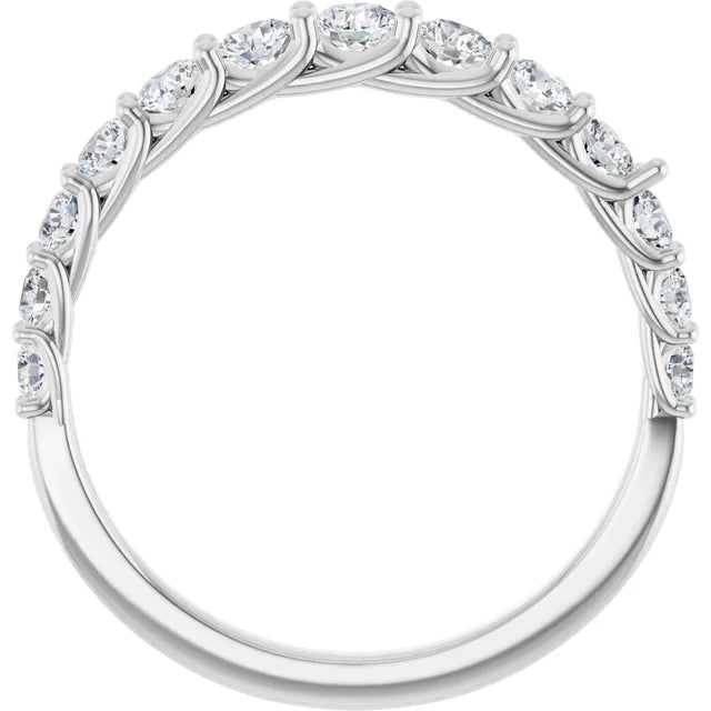 3/4 CTW Lab-Grown Diamond Wedding Band for women on white gold showing under gallery