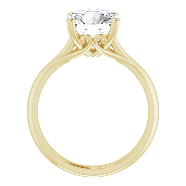 3 CT Round Solitaire Diamond Engagement Ring showing under gallery