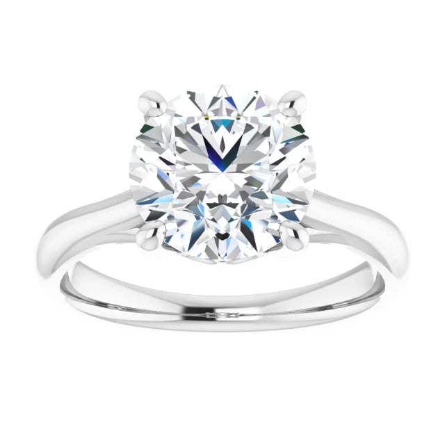 3 CT Round Solitaire Diamond Engagement Ring in White gold