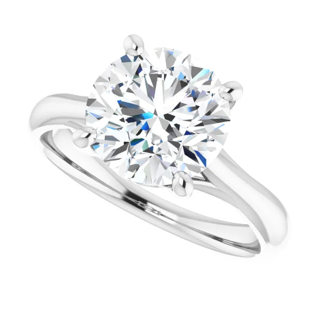 3 CT Round Solitaire Diamond Engagement Ring in Platinum