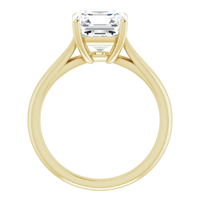 2 CT Asshcer Solitaire Diamond Engagement ring for women showing under gallery