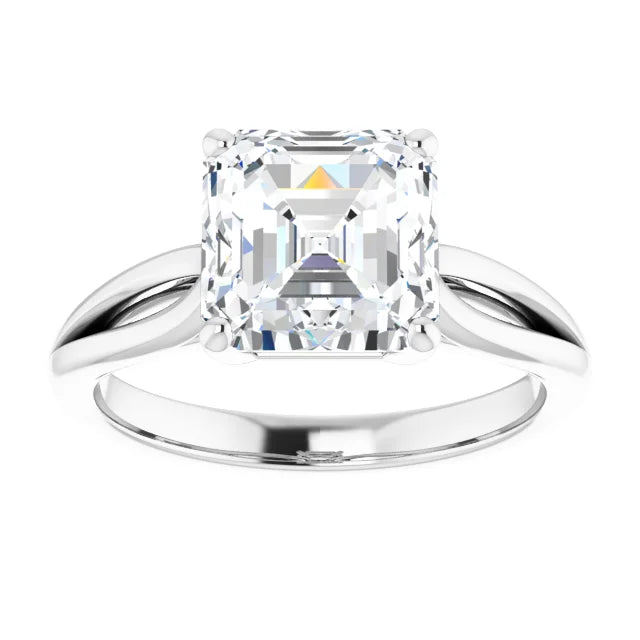 3 CT Asshcer Solitaire Diamond Engagement ring for women in platinum