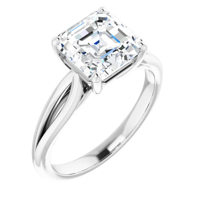 3 CT Asshcer Solitaire Diamond Engagement ring for women white gold