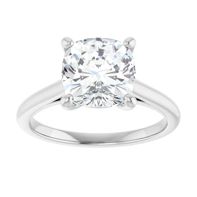 3 CT Cushion cut Lab Grown Diamond Engagement Ring for Women in Platinum