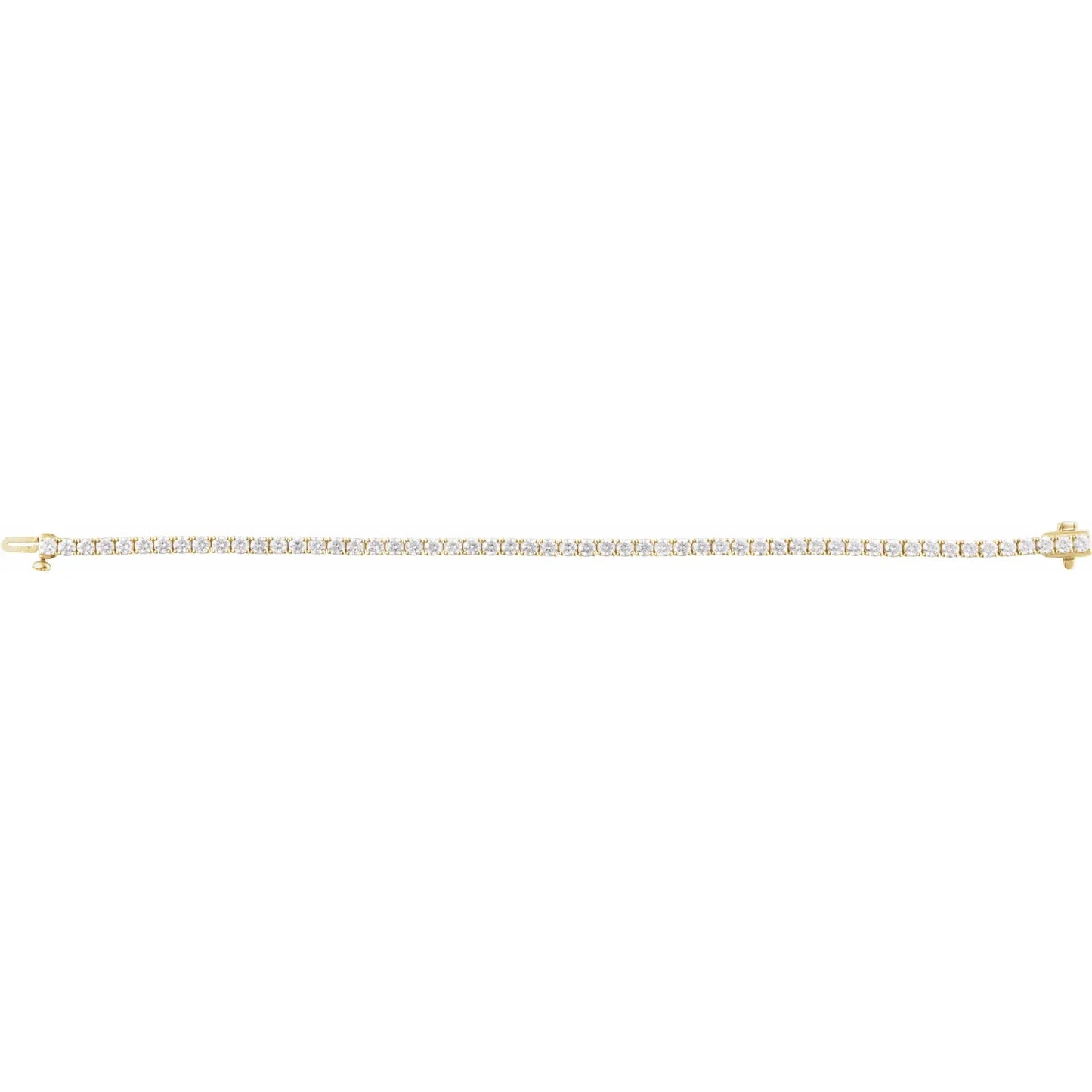 5 CTW Lab Grown Diamond Tennis Bracelet yellow gold showing diamond full length