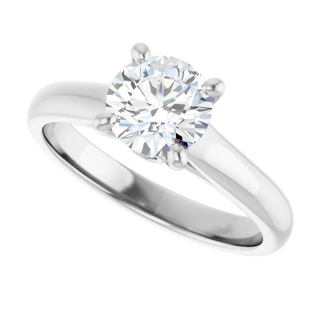 1 CTW Lab Grown Solitaire Diamond engagement Ring on White Gold side Picture