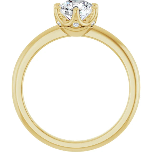 1 CT 6-Prong Round diamond solitaire engagement Ring showing under gallery