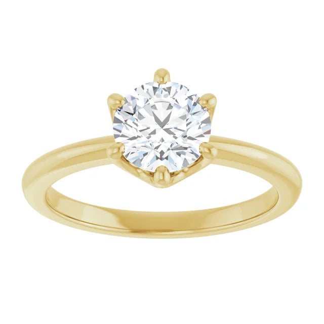 1 CT 6-Prong Round diamond solitaire engagement Ring