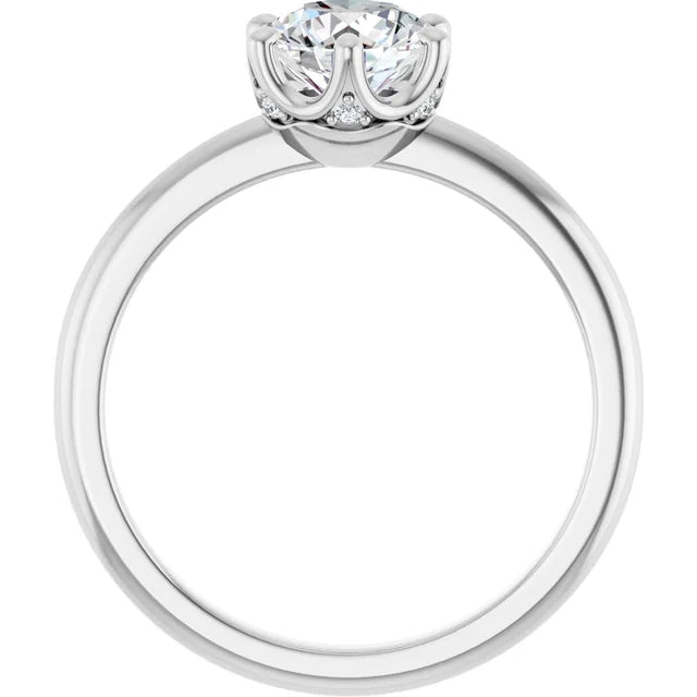 1 CT 6-Prong Round diamond solitaire engagement Ring in Platinum showing under gallery
