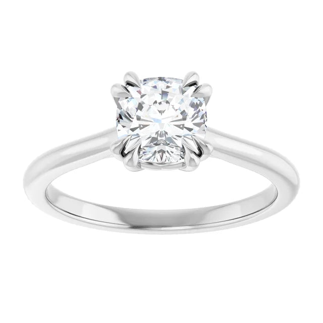 1 CT 8 Prong Cushion Cut Diamond Engagement Ring for women on white gold